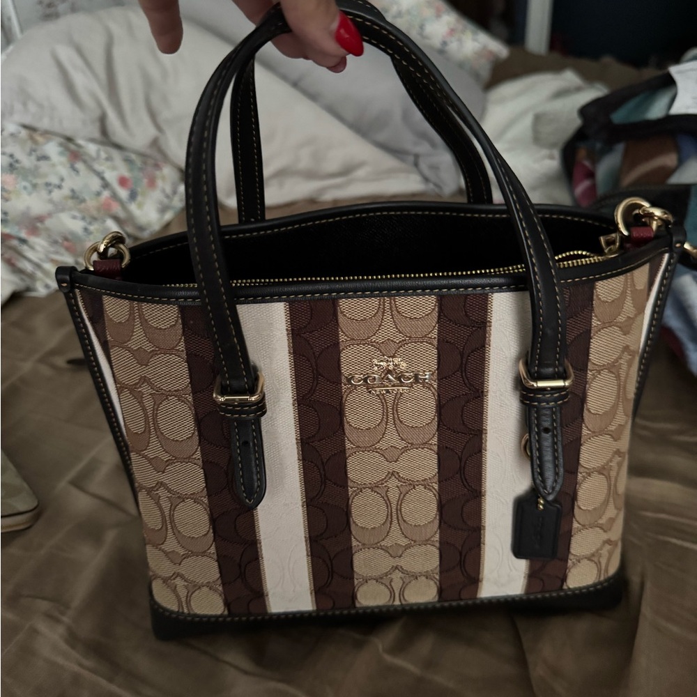 Coach Brown and Tan Monogram Tote